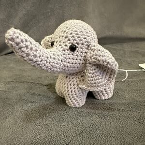 Artisan-created mini elephant, hand crocheted